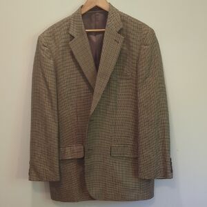 Tasso Elba Men's Tan Plaid Blazer